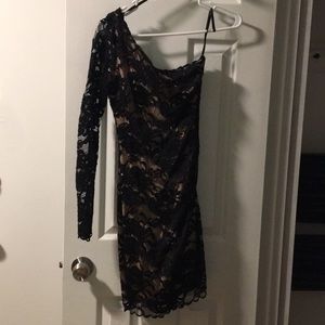 BEBE • Black and tan Lace dress